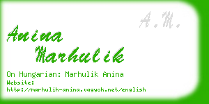 anina marhulik business card